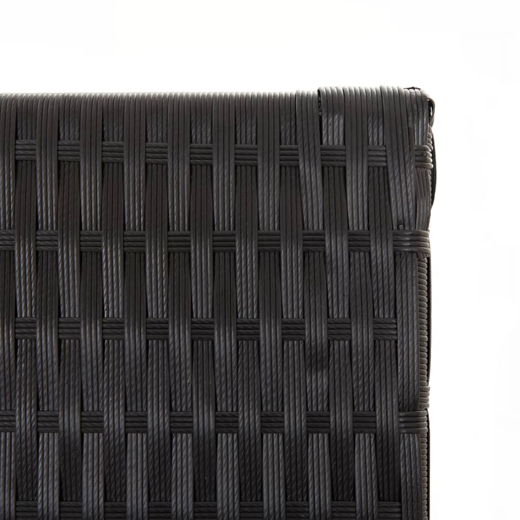Black Poly Rattan Room Divider - 5 Panels for Stylish Privacy