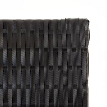 Black Poly Rattan Room Divider - 5 Panels for Stylish Privacy