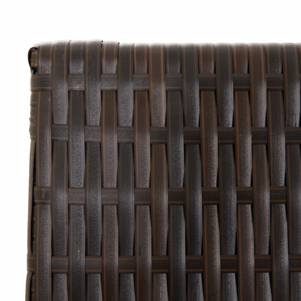 Brown Poly Rattan Room Divider - 4 Panel Privacy Screen