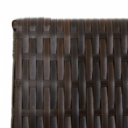 Brown Poly Rattan Room Divider - 4 Panel Privacy Screen