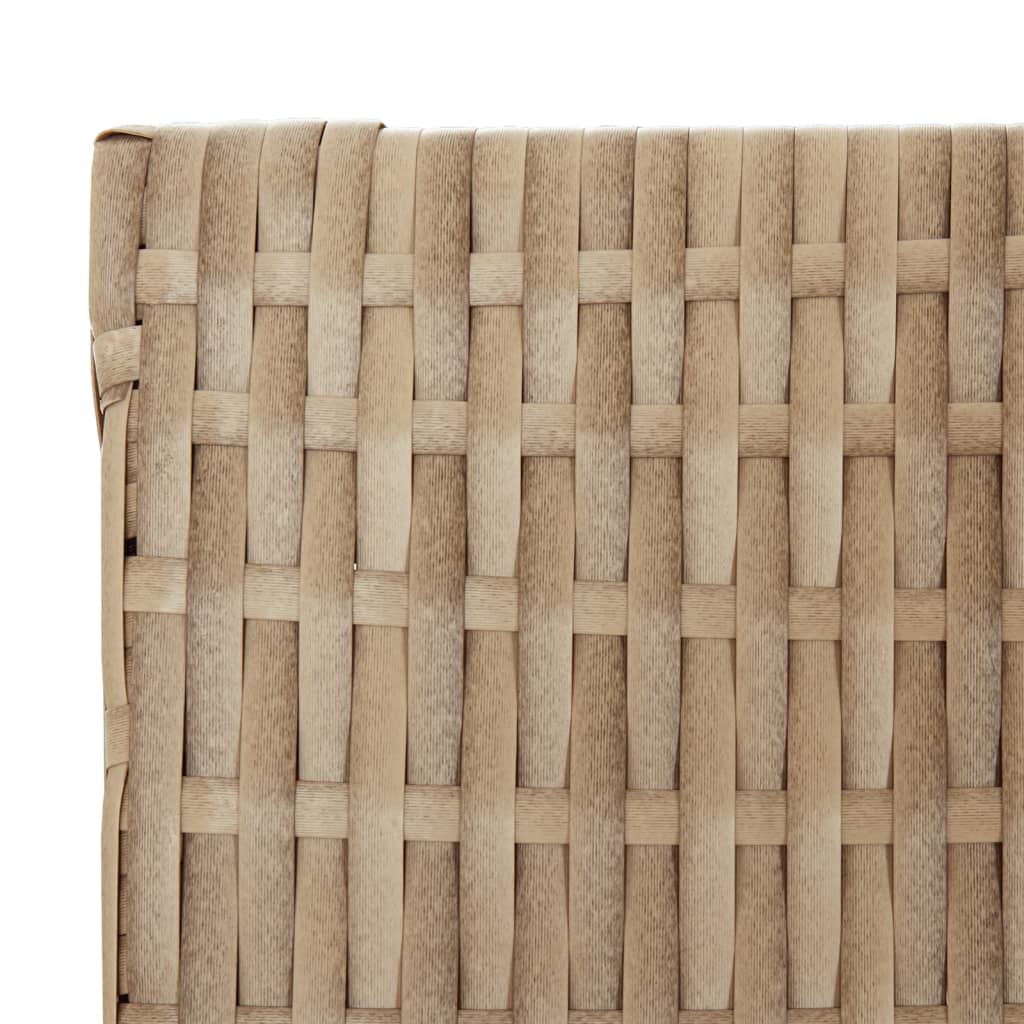 Beige Poly Rattan 4-Panel Room Divider - Stylish Privacy Screen
