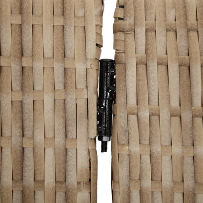 Beige Poly Rattan 4-Panel Room Divider - Stylish Privacy Screen