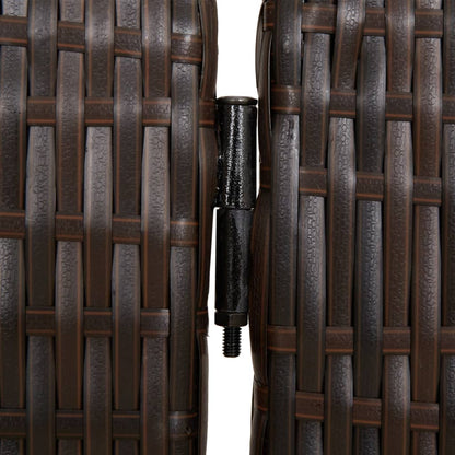 Brown Poly Rattan 5-Panel Room Divider - Stylish Privacy Solution
