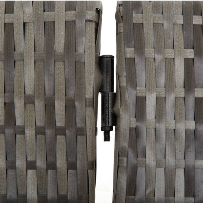 5-Panel Grey Poly Rattan Room Divider - Stylish & Functional Decor