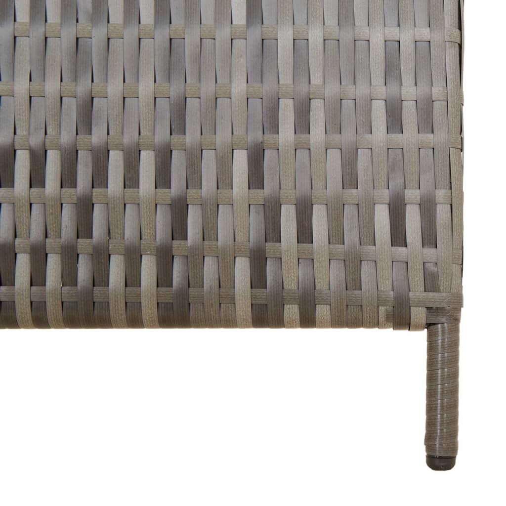 6-Panel Grey Poly Rattan Room Divider - Stylish Space Separator