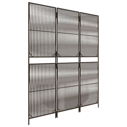 Brown Poly Rattan Room Divider - 3 Panels, Stylish & Durable
