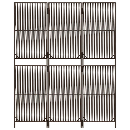 Brown Poly Rattan Room Divider - 3 Panels, Stylish & Durable