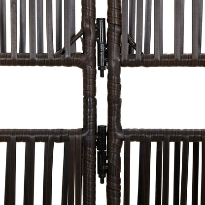 Brown Poly Rattan Room Divider - 3 Panels, Stylish & Durable