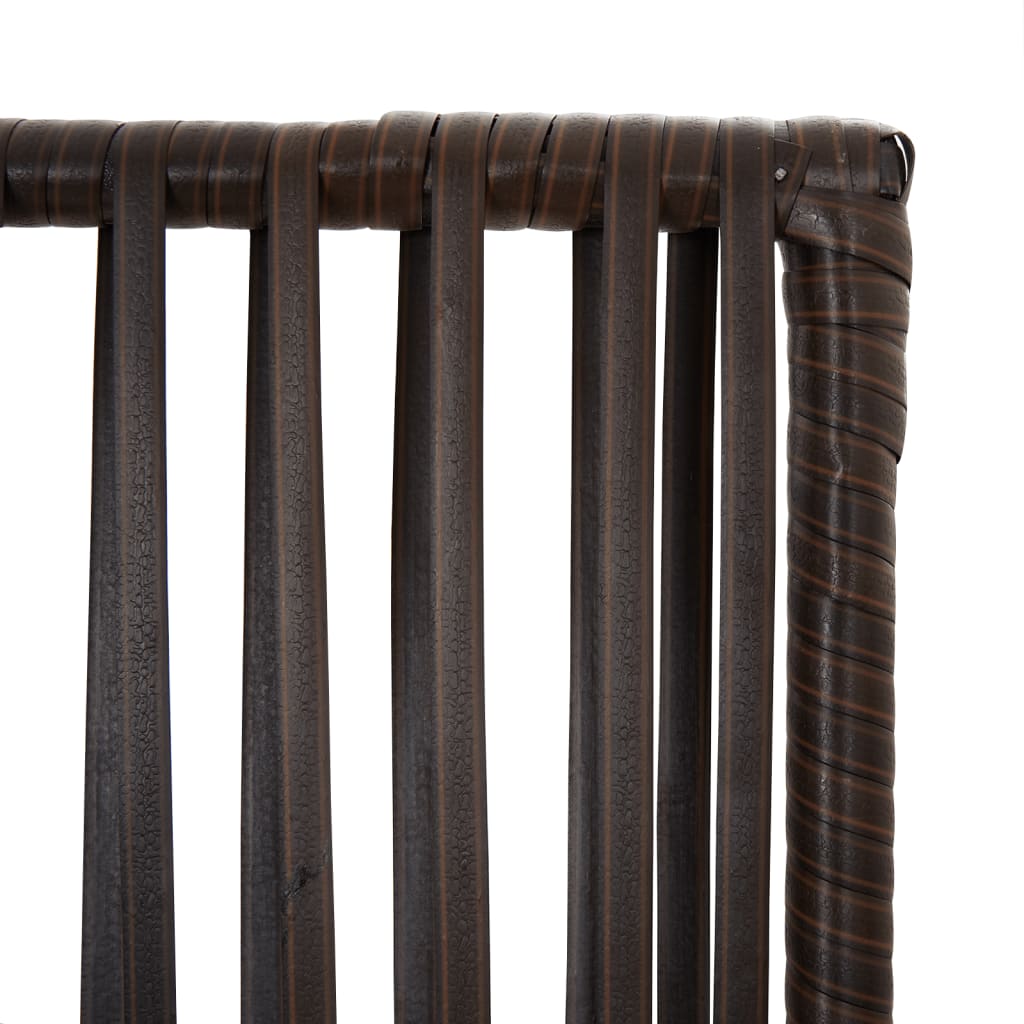 4-Panel Brown Poly Rattan Room Divider - Stylish Space Separator