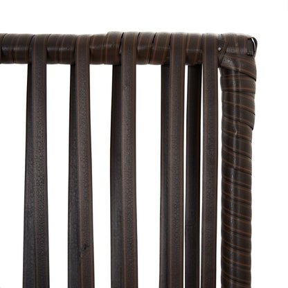 4-Panel Brown Poly Rattan Room Divider - Stylish Space Separator