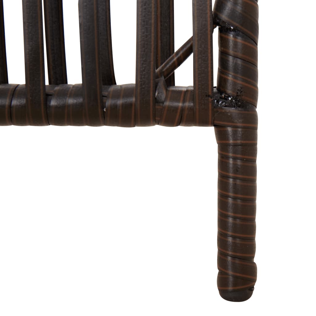 4-Panel Brown Poly Rattan Room Divider - Stylish Space Separator
