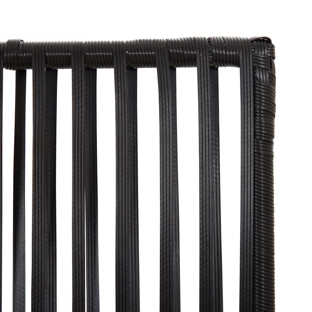 Elegant Black Poly Rattan Room Divider with 5 Panels