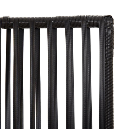 Elegant Black Poly Rattan Room Divider with 5 Panels