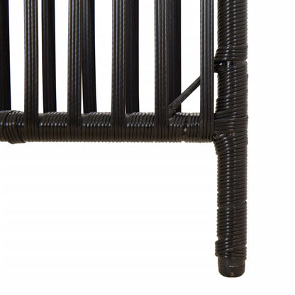 Elegant Black Poly Rattan Room Divider with 5 Panels
