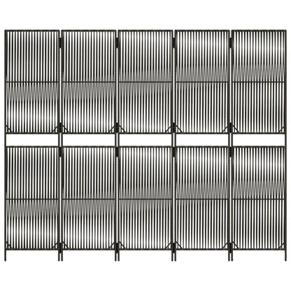 5-Panel Room Divider in Elegant Grey Poly Rattan