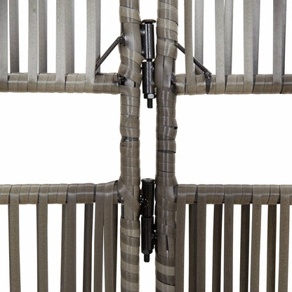 6-Panel Grey Poly Rattan Room Divider – Stylish Privacy Screen