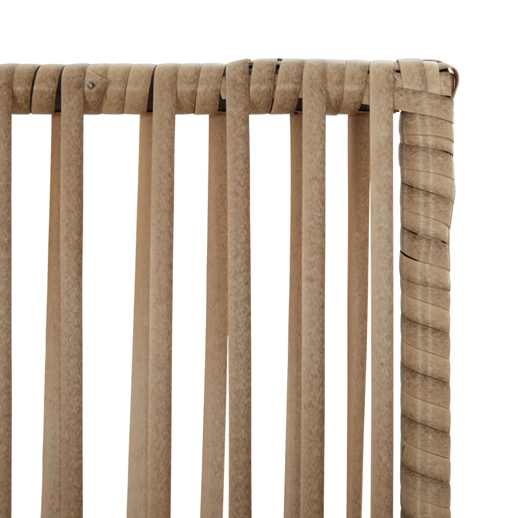 Beige Poly Rattan Room Divider - 6 Panels for Stylish Separation