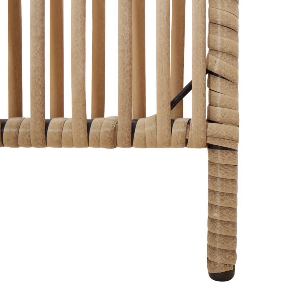 Beige Poly Rattan Room Divider - 6 Panels for Stylish Separation