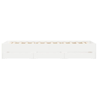 Bed Frame with Drawers without Mattress White 100x200 cm