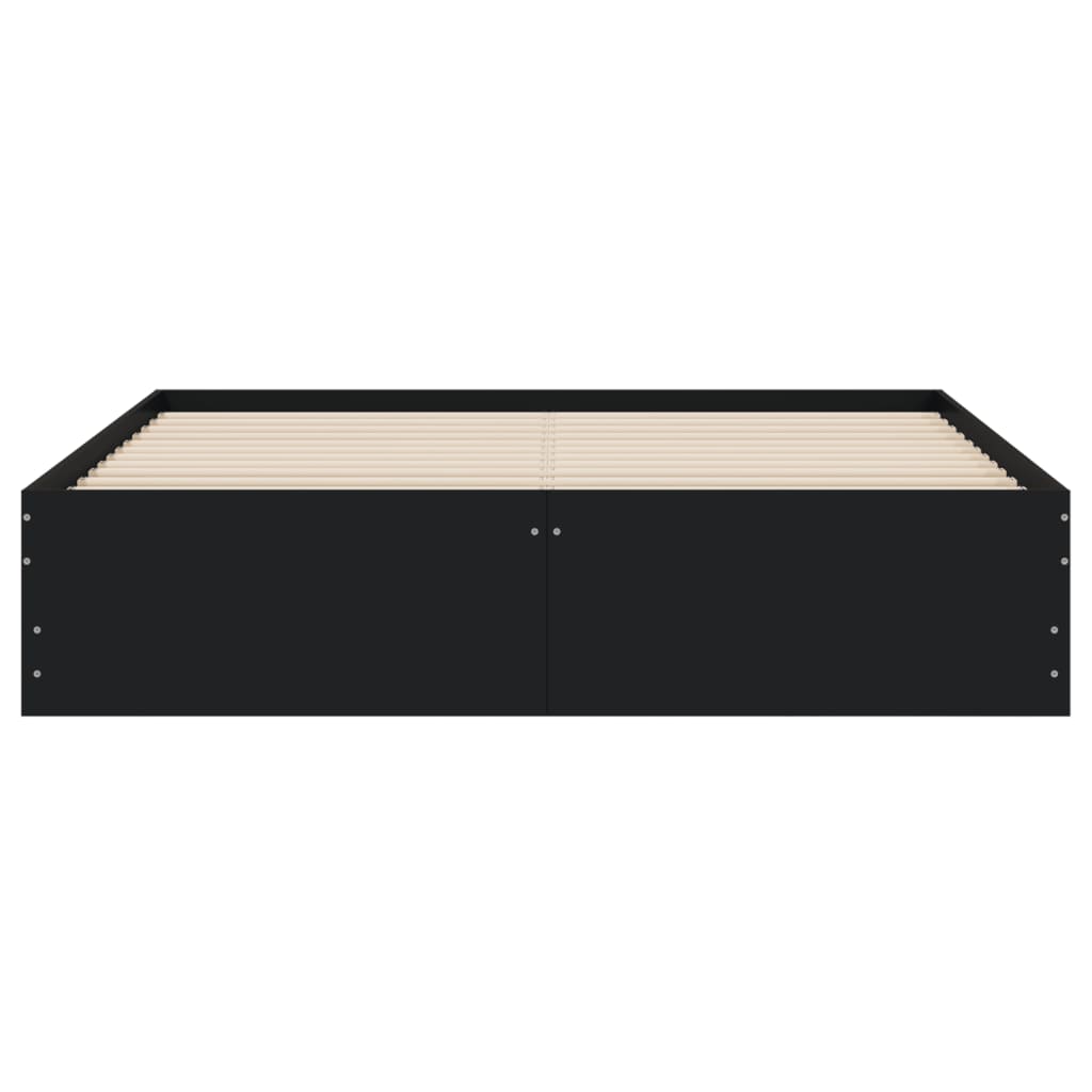 Bed Frame with Drawers without Mattress Black 140x190 cm