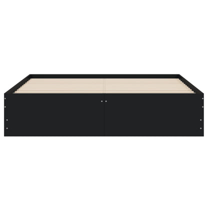 Bed Frame with Drawers without Mattress Black 140x190 cm