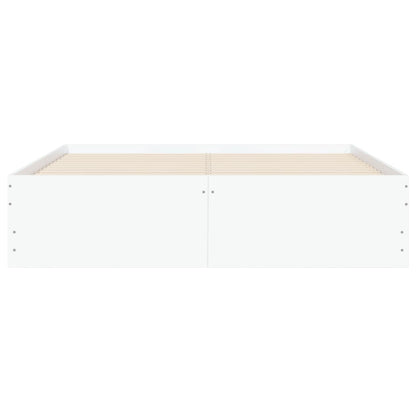 Bed Frame with Drawers without Mattress White 120x190 cm Small Double