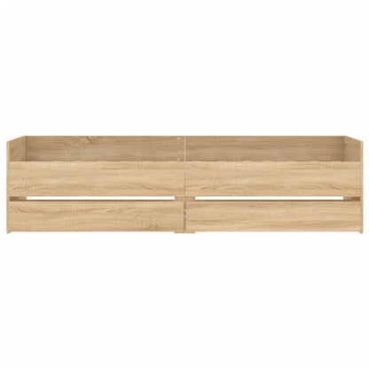 Bed Frame with Drawers without Mattress Sonoma Oak 90x190 cm Single