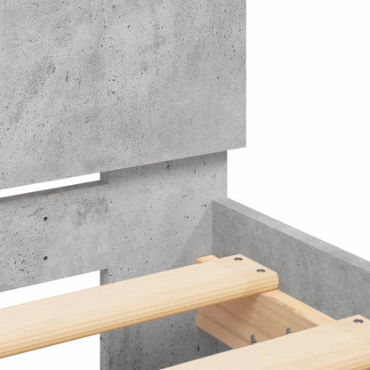 Bed Frame without Mattress Concrete Grey 160x200 cm