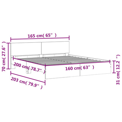 Bed Frame without Mattress Concrete Grey 160x200 cm