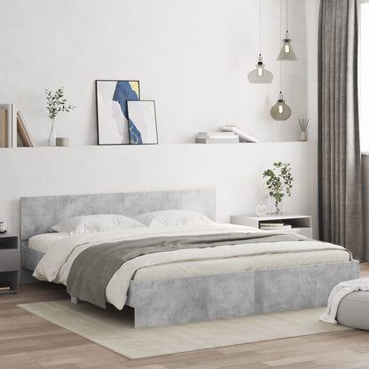 Bed Frame without Mattress Concrete Grey 160x200 cm