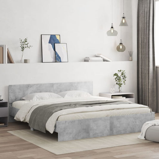 Bed Frame without Mattress Concrete Grey 160x200 cm