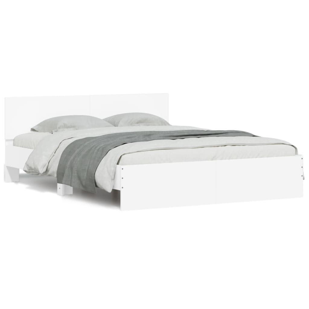Bed Frame without Mattress White 140x190 cm
