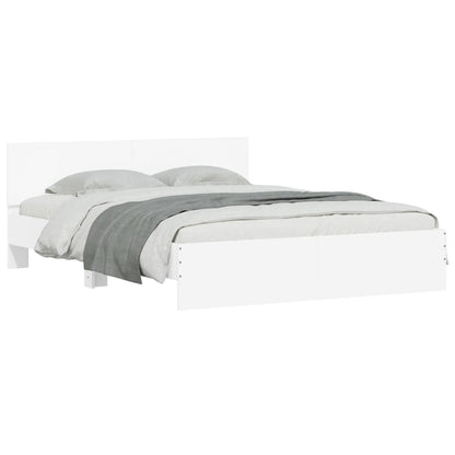 Bed Frame without Mattress White 140x190 cm