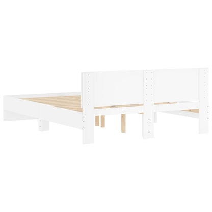 Bed Frame without Mattress White 140x190 cm