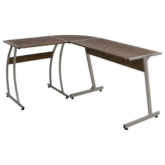 Brown Engineered Wood Corner Desk - Space-Saving & Stylish Design