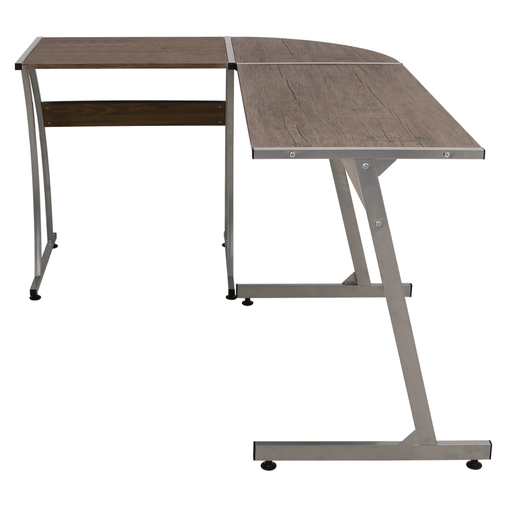 Brown Engineered Wood Corner Desk - Space-Saving & Stylish Design