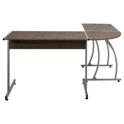 Brown Engineered Wood Corner Desk - Space-Saving & Stylish Design