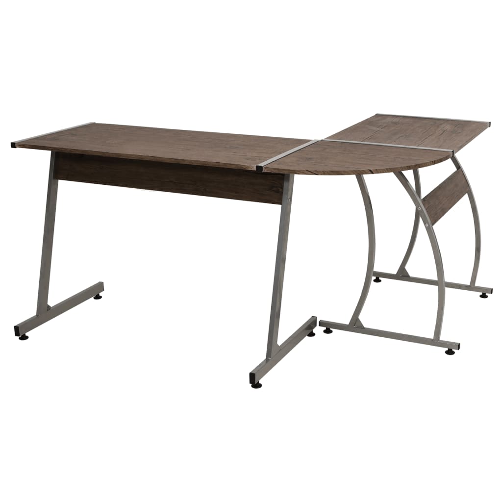 Brown Engineered Wood Corner Desk - Space-Saving & Stylish Design