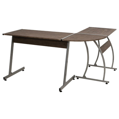 Brown Engineered Wood Corner Desk - Space-Saving & Stylish Design