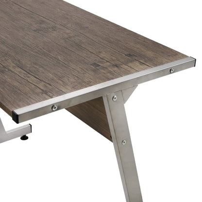 Brown Engineered Wood Corner Desk - Space-Saving & Stylish Design