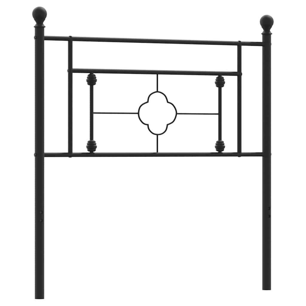 Sleek Black Metal Headboard - 100 cm Modern Design