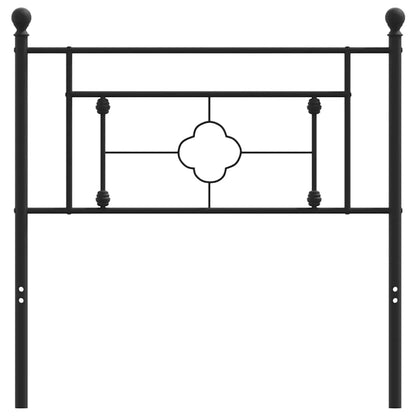 Sleek Black Metal Headboard - 100 cm Modern Design