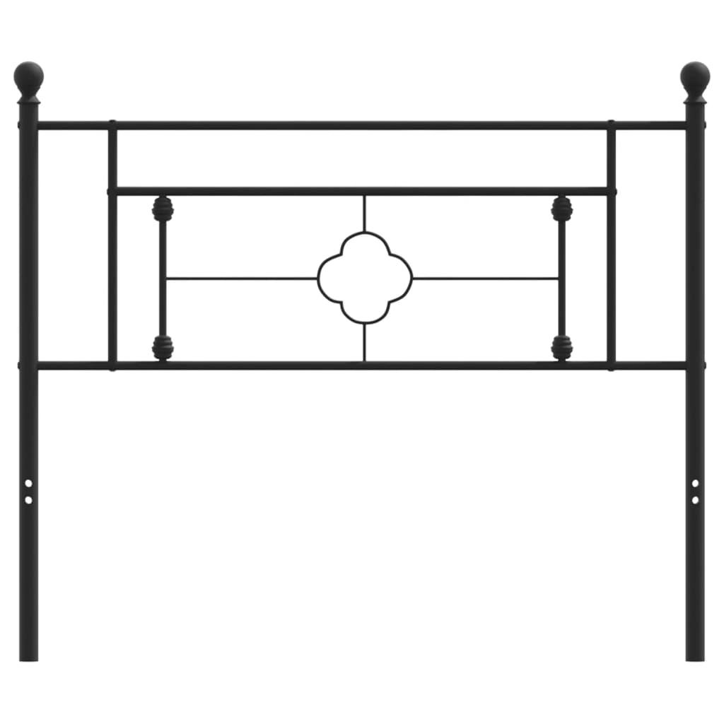 Sleek Black Metal Headboard - 107 cm for Modern Elegance