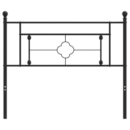 Sleek Black Metal Headboard - 107 cm for Modern Elegance