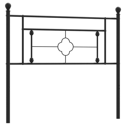 Sleek Black Metal Headboard - 107 cm for Modern Elegance