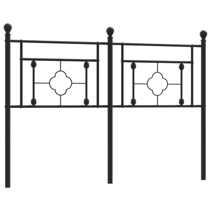Sleek Black Metal Headboard 140 cm - Modern Bedroom Accent