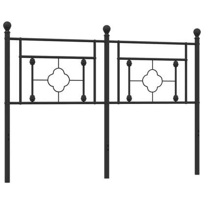 Sleek Black Metal Headboard 140 cm - Modern Bedroom Accent