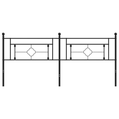 Sleek Black Metal Headboard - 200 cm Long, Modern Elegance