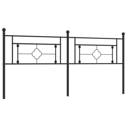 Sleek Black Metal Headboard - 200 cm Long, Modern Elegance