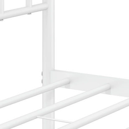 White Metal Bed Frame with Headboard 80x200cm - No Mattress